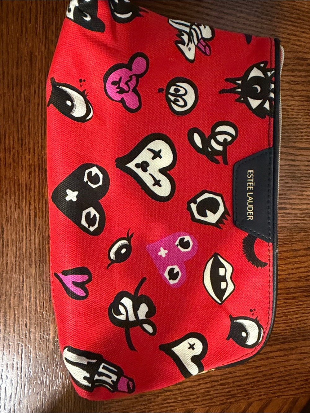 Estee Lauder Red Kids Cartoon Heart Cosmetic Pouch